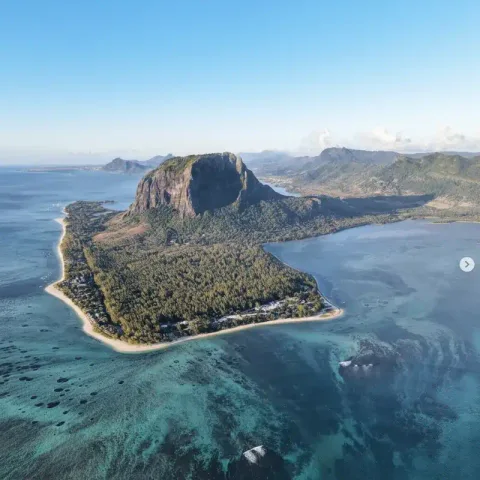 Le Morne and the turquoise lagoon of Mauritius